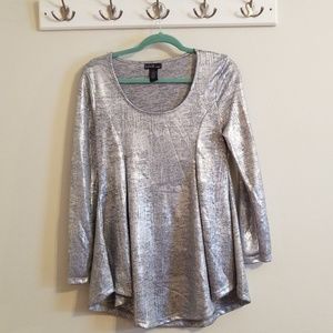 Dazzling Metallic Gray Tunic-  😎 Size XL
